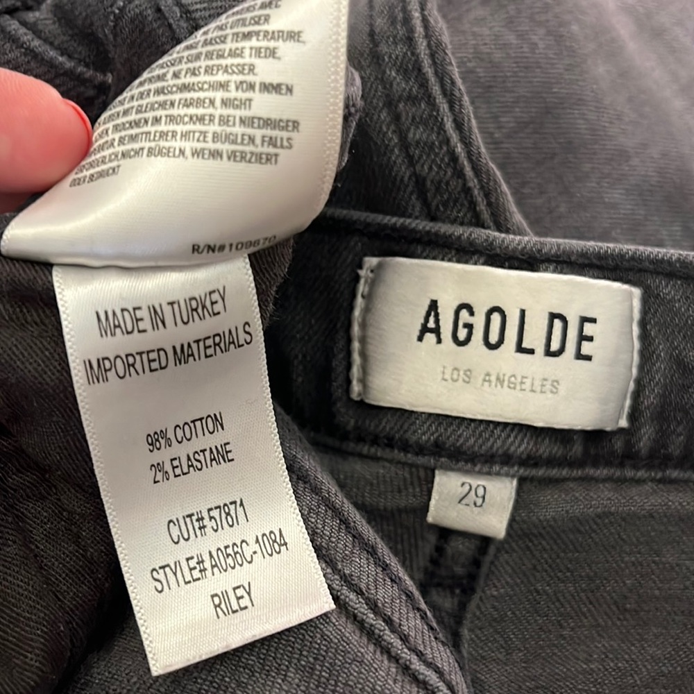 Agolde Riley black denim 29